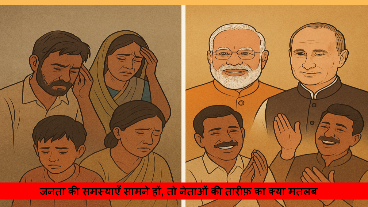 जनता की समस्याएँ सामने हों, तो नेताओं की तारीफ़ का क्या मतलब
