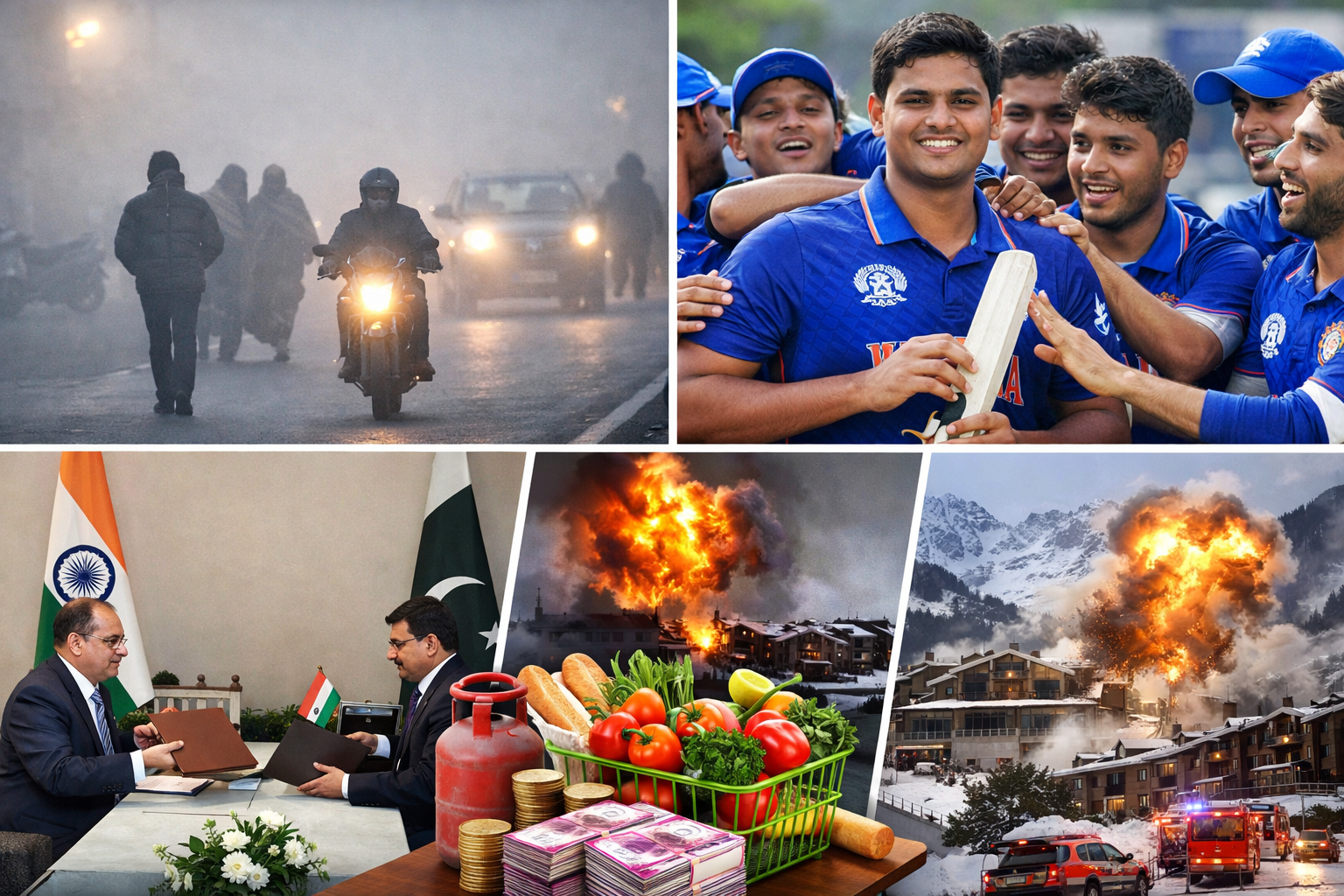 आज की 5 बड़ी खबरें: ठंड का कहर, अंडर-19 टीम को नया कप्तान और स्विट्ज़रलैंड में धमाका