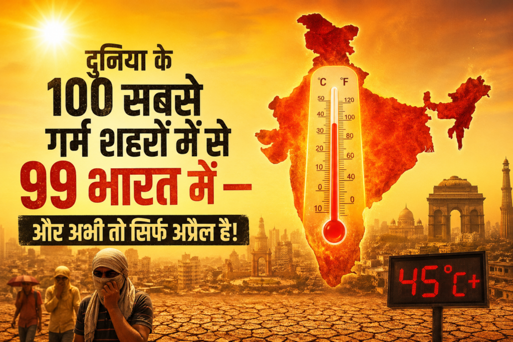 दुनिया के 100 सबसे गर्म शहरों में से 99 भारत में — और अभी तो सिर्फ अप्रैल है!