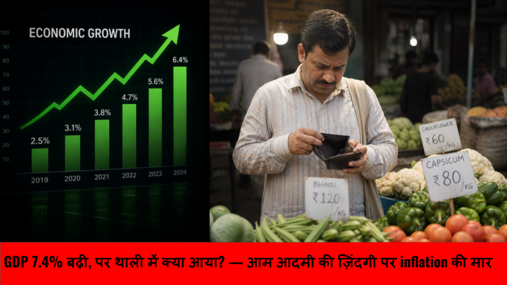 GDP 7.4% बढ़ी, पर थाली में क्या आया_ — आम आदमी की ज़िंदगी पर inflation की मार