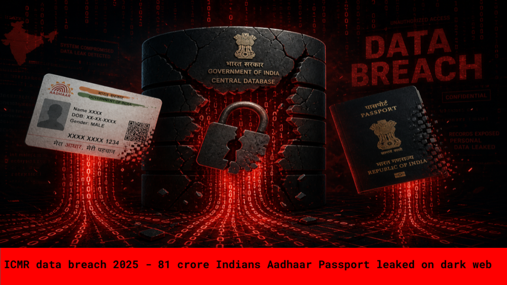 ICMR data breach 2025 - 81 crore Indians Aadhaar Passport leaked on dark web