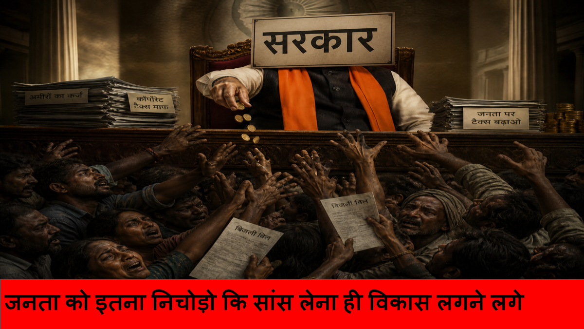 जनता को इतना निचोड़ो कि सांस लेना ही विकास लगने लगे