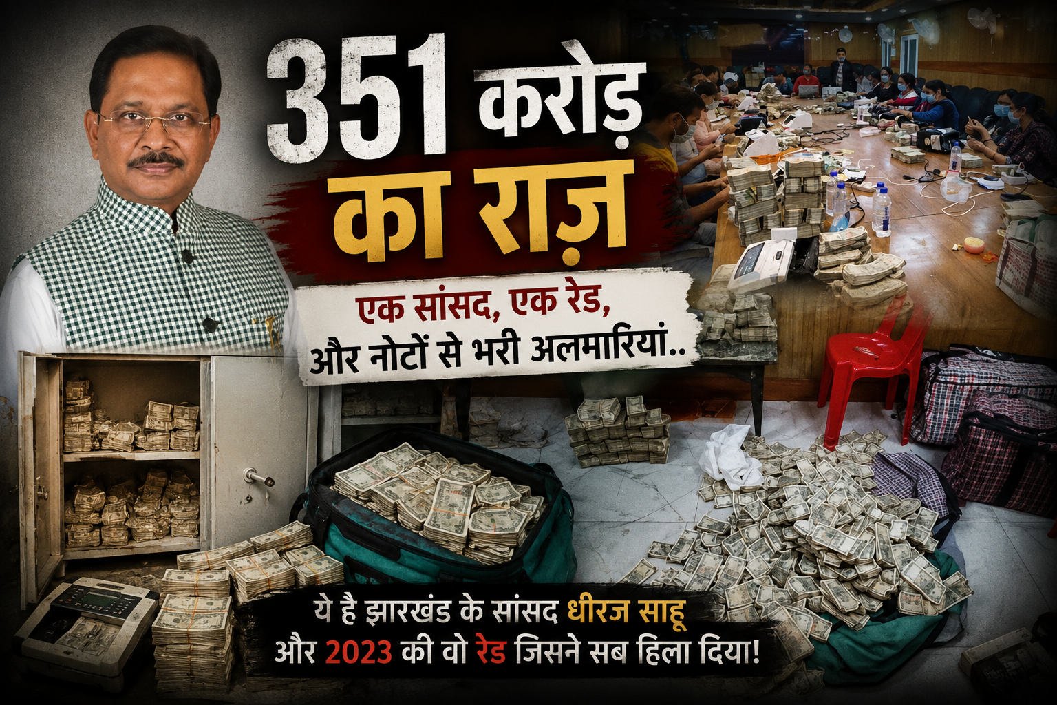 धीरज साहू IT रेड 351 करोड़ कैश ओडिशा झारखंड 2023