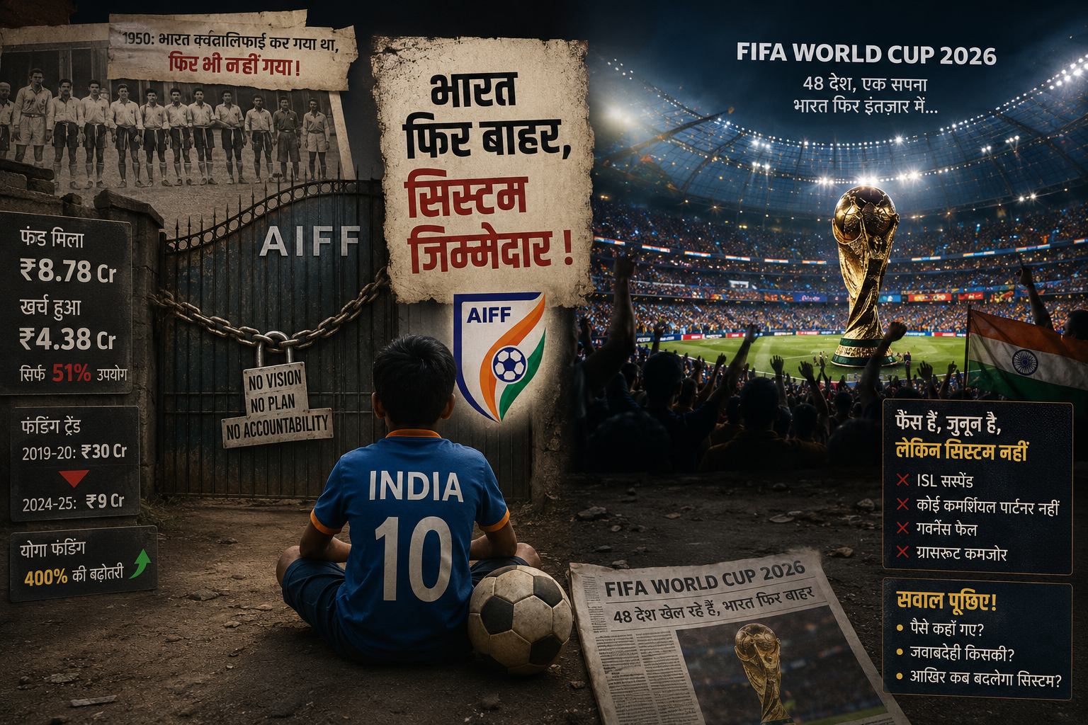 FIFA World Cup 2026 शुरू, भारत घर बैठा — AIFF ने ₹8.78 करोड़ में से आधे भी नहीं खर्च किए