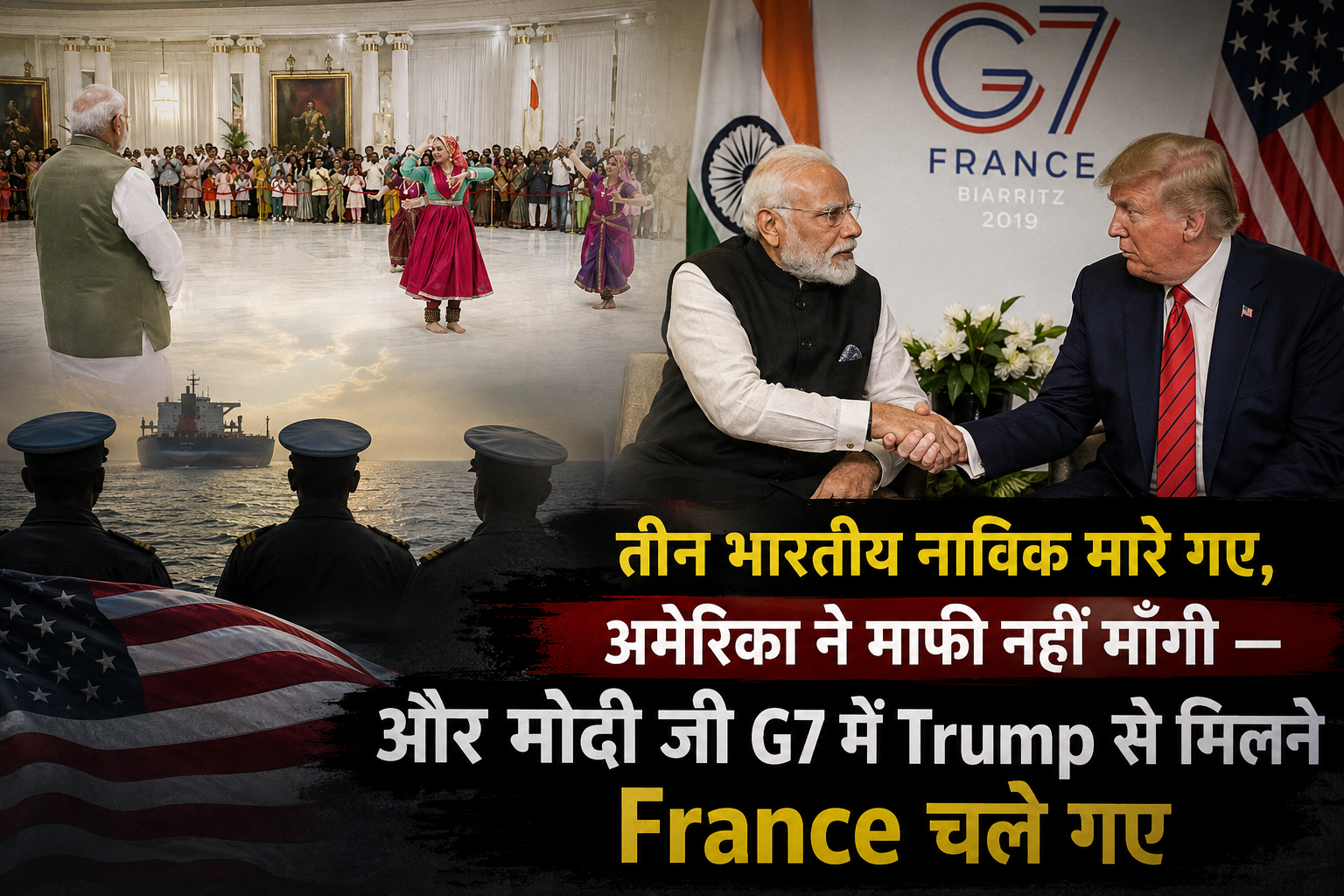तीन भारतीय नाविक मारे गए, अमेरिका ने माफी नहीं माँगी — और मोदी जी G7 में Trump से मिलने France चले गए