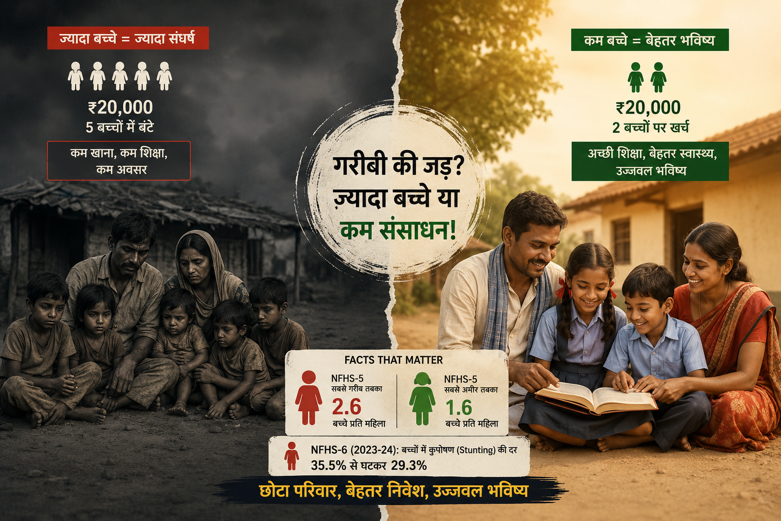 गरीबी और ज़्यादा बच्चे